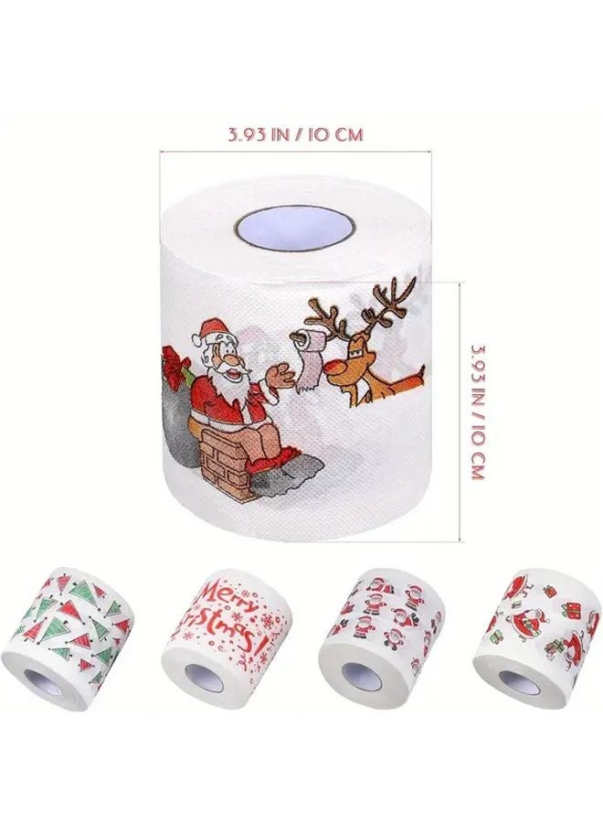Christmas Toilet Paper Santa Claus Holiday Design Random Pattern Bathroom Tissue - Image 5